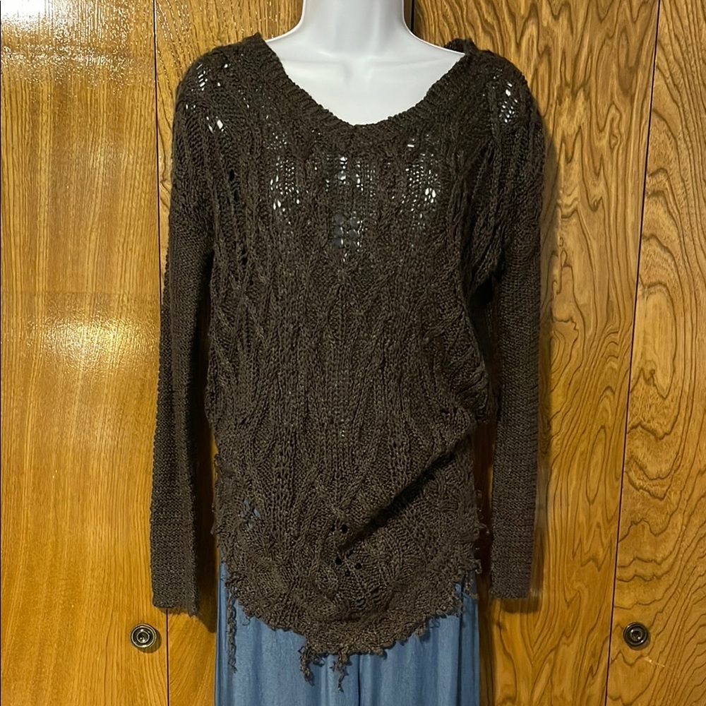 Altar'd State Dark Brown Knit Sweater